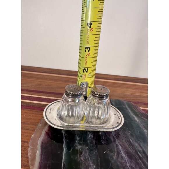 Vintage Christofle Sterling Salt & Pepper Shakers With Tray - Picture 6 of 8